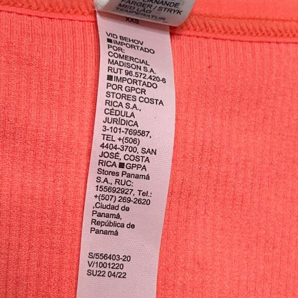Athleta Aurora Seamless Ribbed Crop Tank Women’s Size XXS Coral Yoga Top - Picture 8 of 9